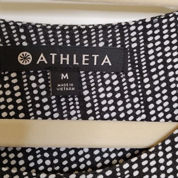 Athleta La Palma Dress Tulip Edge Hem Black White UPF 50+ Size M - Picture 4 of 8